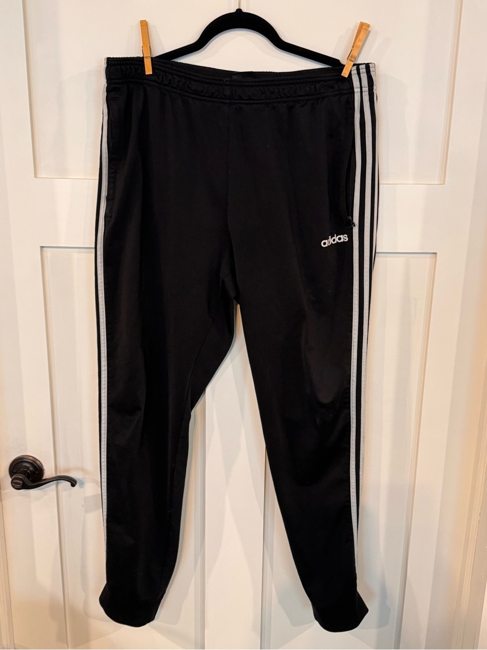 adidas y2k Black men’s Track Pants with White Stripes